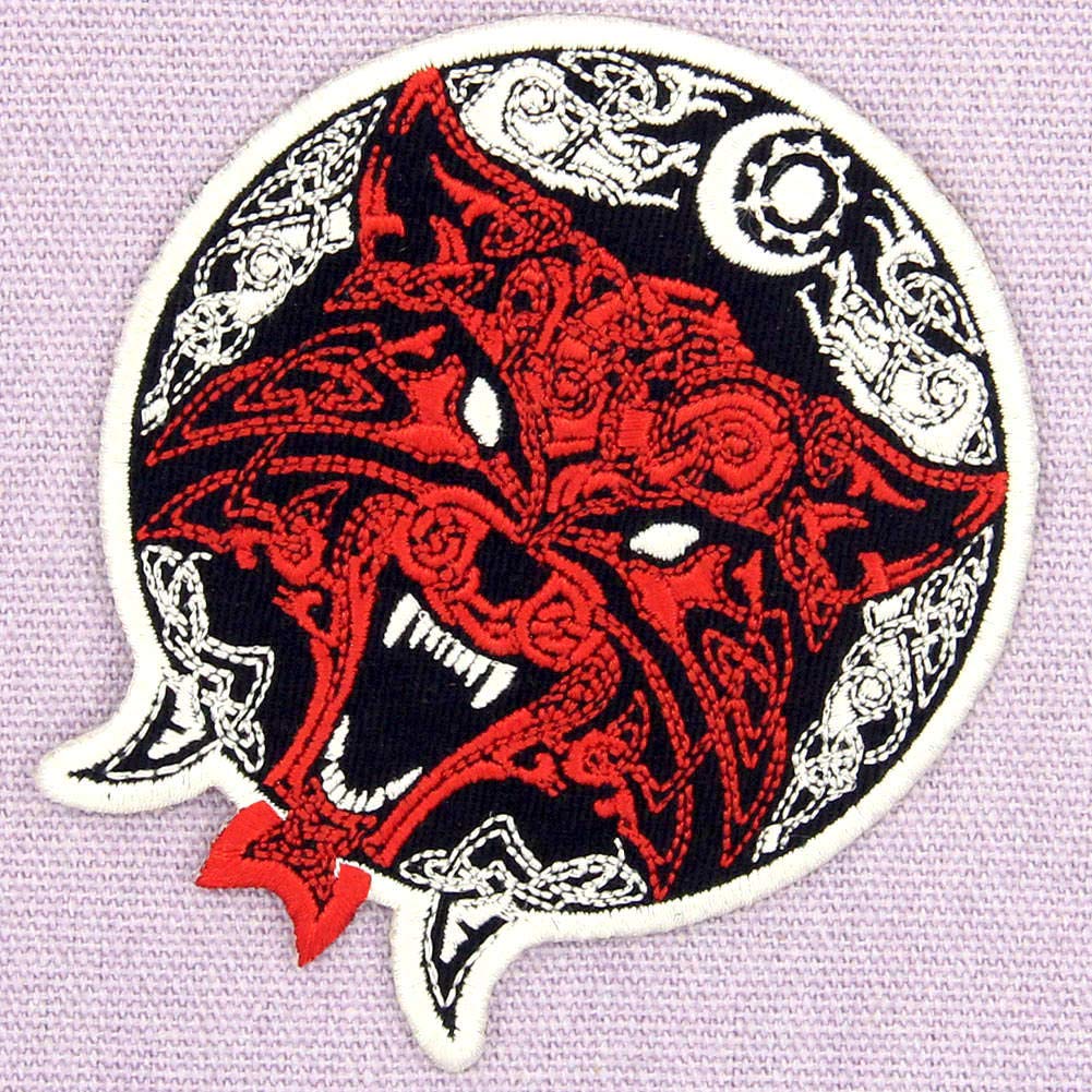 Tribal Wolf Coyote Embroidered Patch - Iron On & Sew On Applique Badge for Jackets, Hats, Bags - Perfect for Bikers, Outdoor Enthusiasts & Fashion DIY