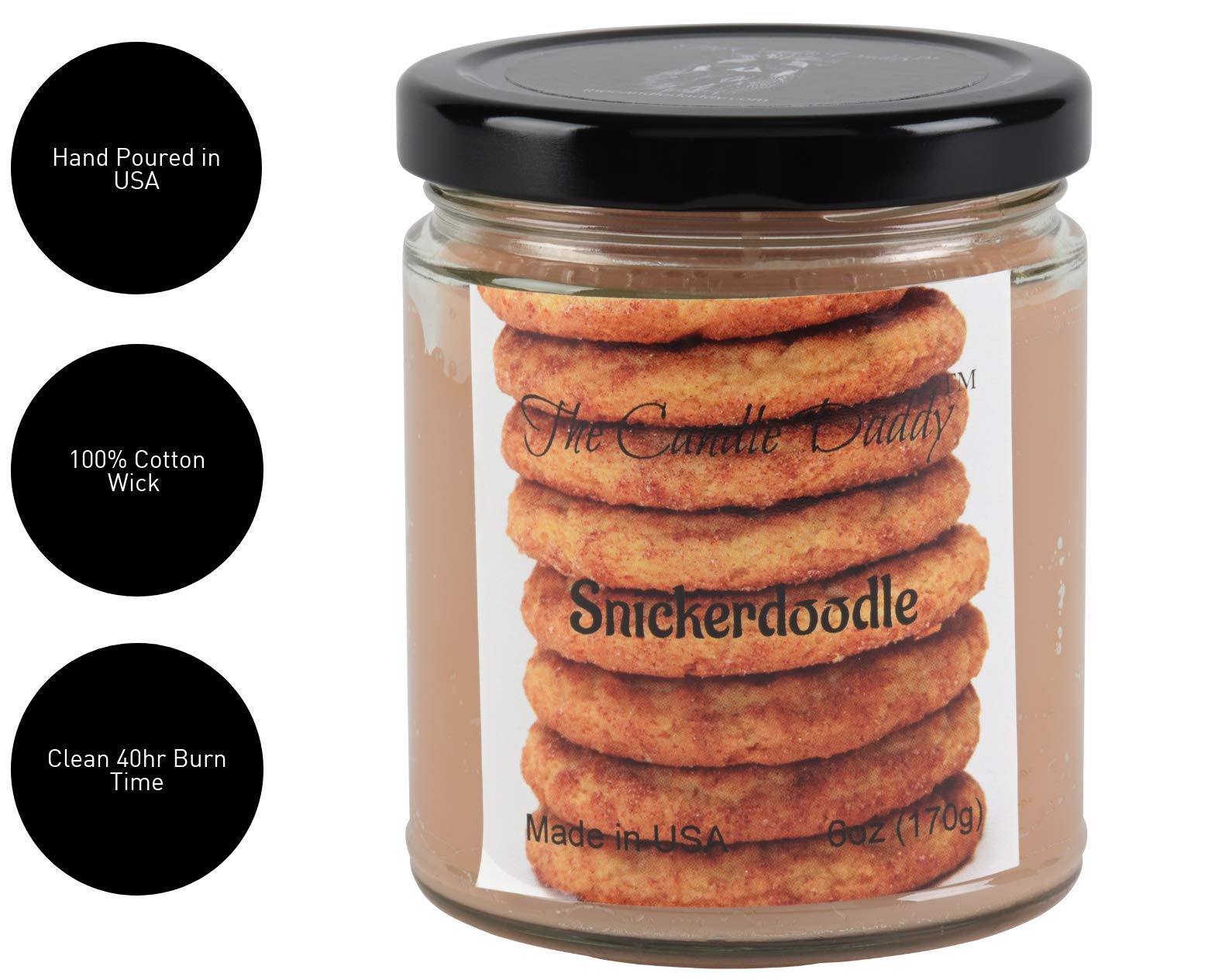 The Candle Daddy 6oz Aromatherapy Jar Candle - Rich Snickerdoodle Scent, Handmade in USA | Perfect for Relaxation, Home Decor & Gift Giving