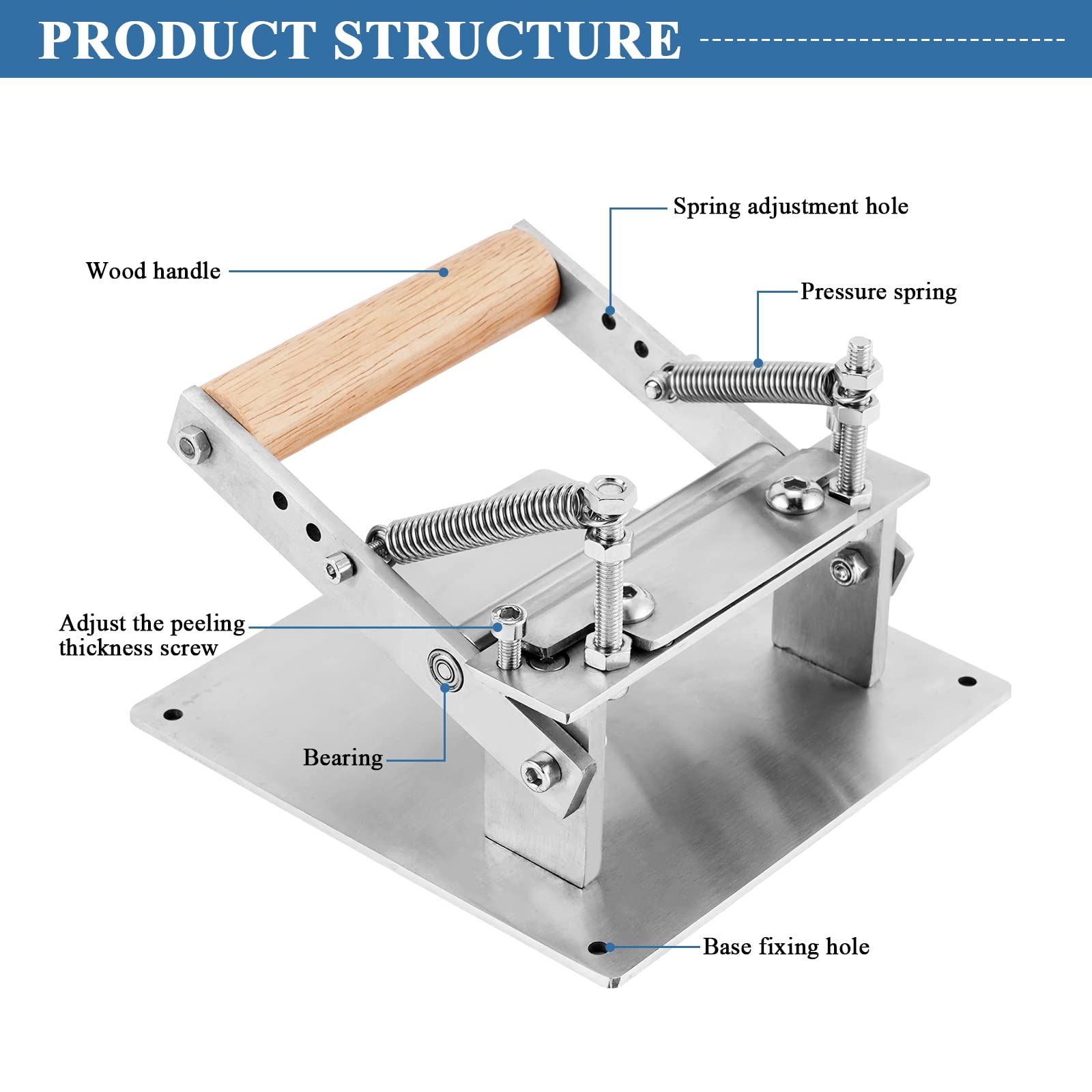 Professional Leather Skiver Machine with 10 Blades & 2 Stainless Steel Clamps - Manual Leather Splitter for Peeling & Paring Vegetable Tanned Leather - Perfect for Leather Crafting, DIY Projects & Shoe Repair