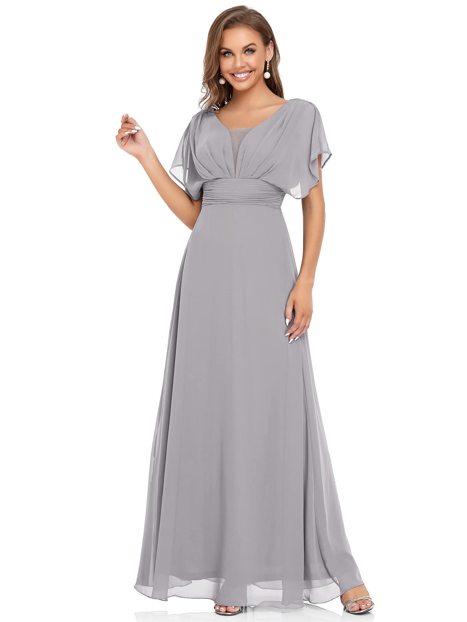 Ever-Pretty Women's Elegant V-Neck Formal Evening Gown 7851 - A-Line Floor Length Prom Dress for Homecoming, Wedding Guest & Black Tie Events