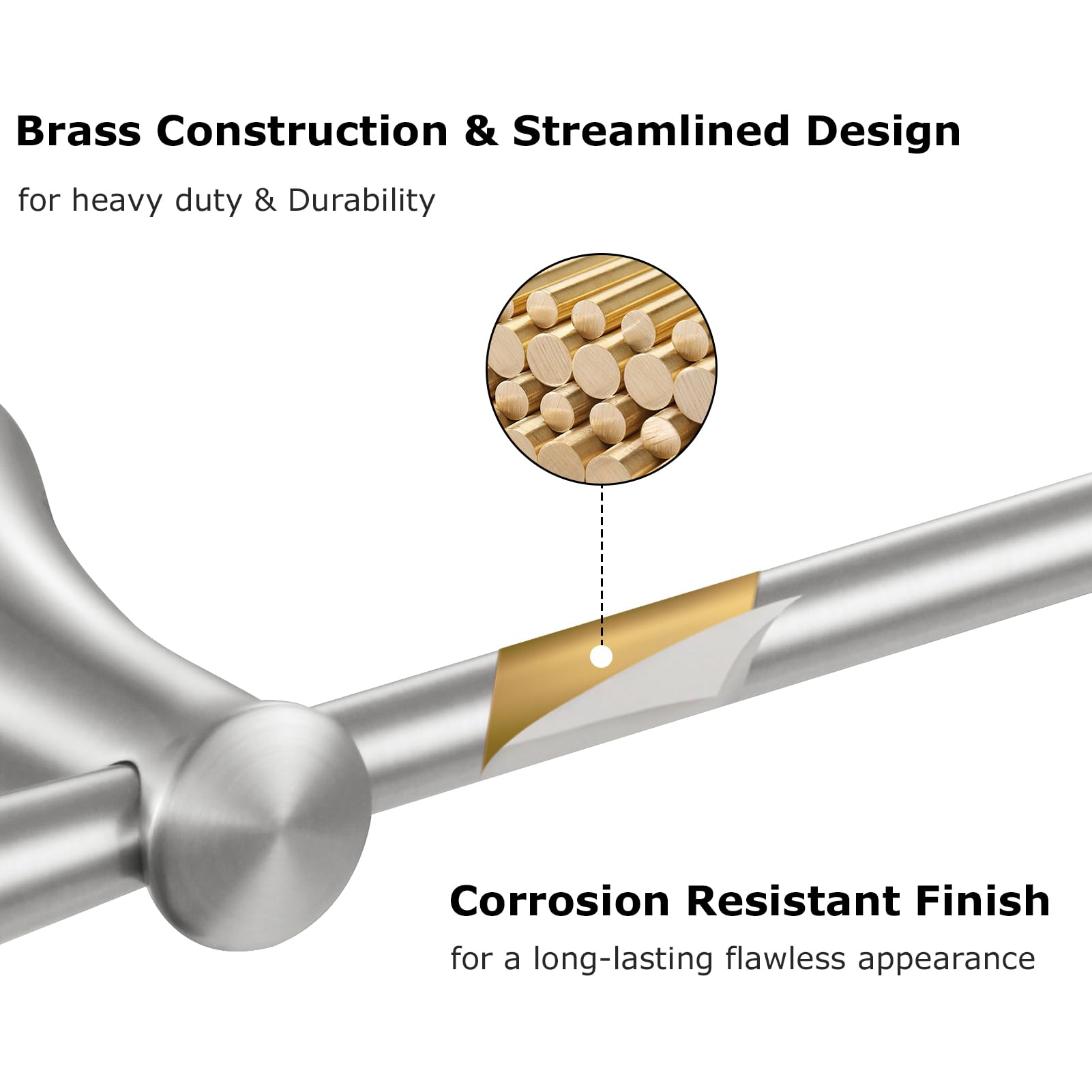 PARLOS Brass Toilet Paper Holder - Wall Mounted Bathroom Tissue Roll Hanger with Screws, Brushed Nickel Finish - Perfect for Bathroom, Kitchen & RV Decor