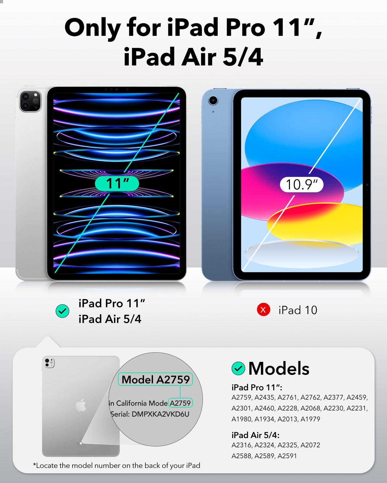 ESR Matte Paper-Feel Screen Protector for iPad Air 5/4 (2022/2020) & iPad Pro 11 (2022-2020) - 10.9 Inch Anti-Glare Writing Film - 2 Pack - Compatible with Apple Pencil & Face ID - Perfect for Note-Taking, Drawing & Digital Art