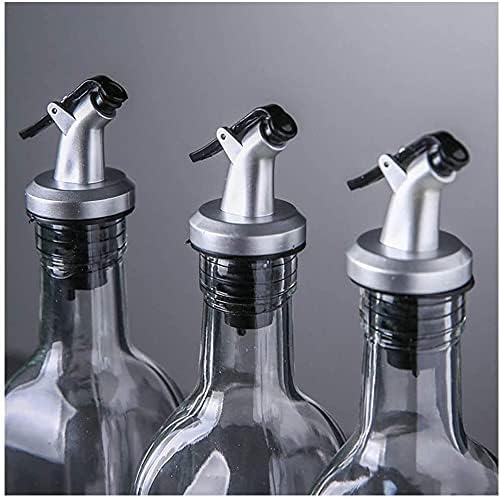 ANPI ENTERPRISE Leak-Proof Oil Dispenser Caps for Glass Bottles - Free Flow Spout for Liquor, Wine, Vinegar & Salad Dressing - Durable Kitchen Accessories (Set of 4) - Perfect for Home Bars, Restaurants & Meal Prep