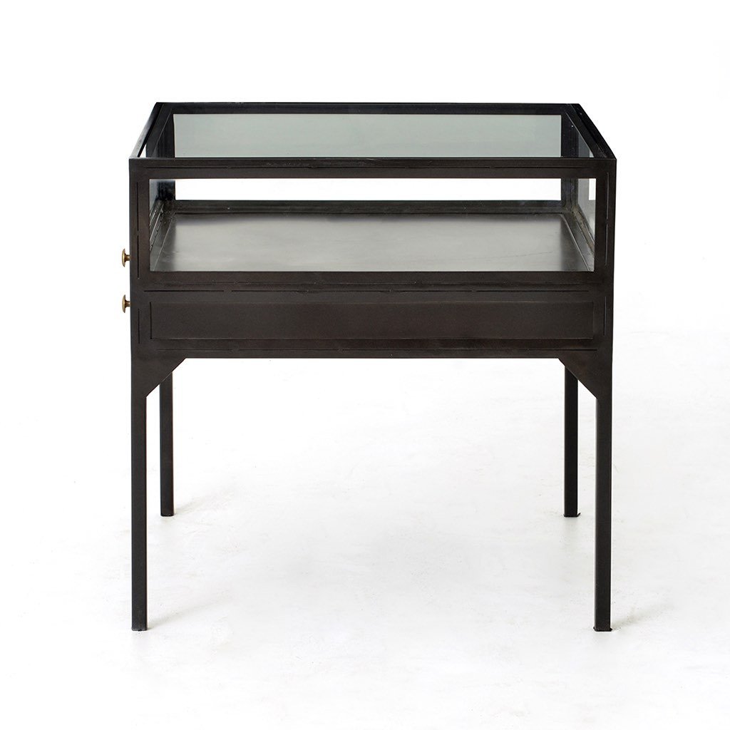 Black Shadow Box End Table - Stylish Side Table for Living Room, Bedroom & Office Decor