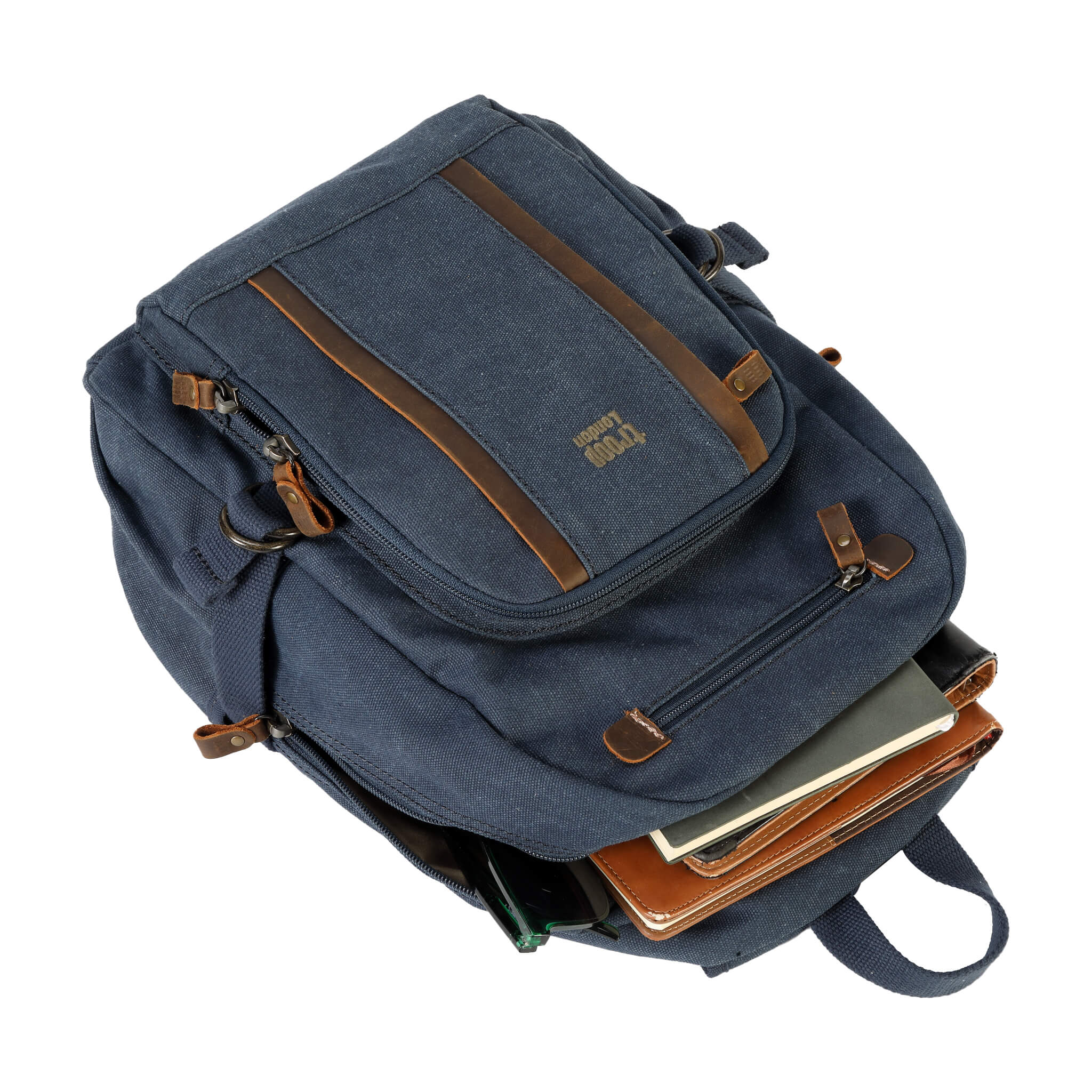 TRP0256 Troop London Classic Canvas Backpack - Medium Size Durable School & Travel Backpack for Men & Women - Perfect for College, Commuting & Outdoor Adventures