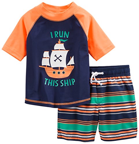 Navy Orange Ships/White Stripes