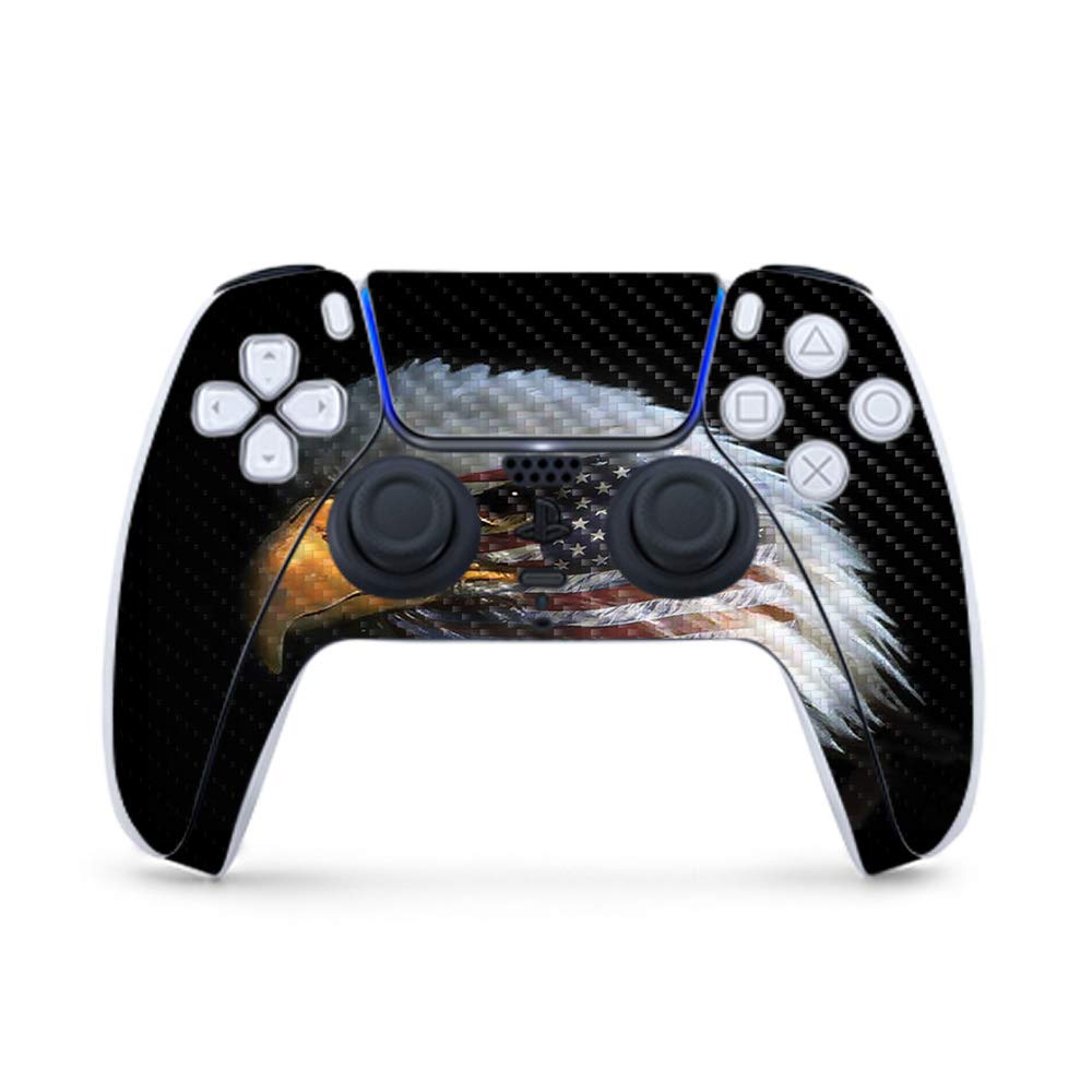 Premium Carbon Fiber Gaming Skin for PS5 Controller - Eagle Eye Design | Durable Textured Finish | Easy to Apply & Remove | Made in USA | Perfect for Gaming Enthusiasts & PS5 Protection