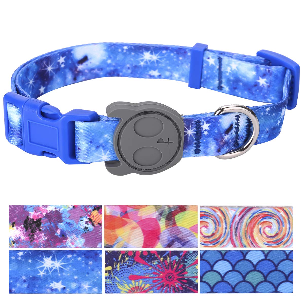 Premium Adjustable Small Dog Collar - Durable Soft Heavy Duty Pet Collar with Sparkling Galaxy Design for Puppies & Adult Dogs | Perfect for Indoor & Outdoor Use, Walks, Training & Gifting