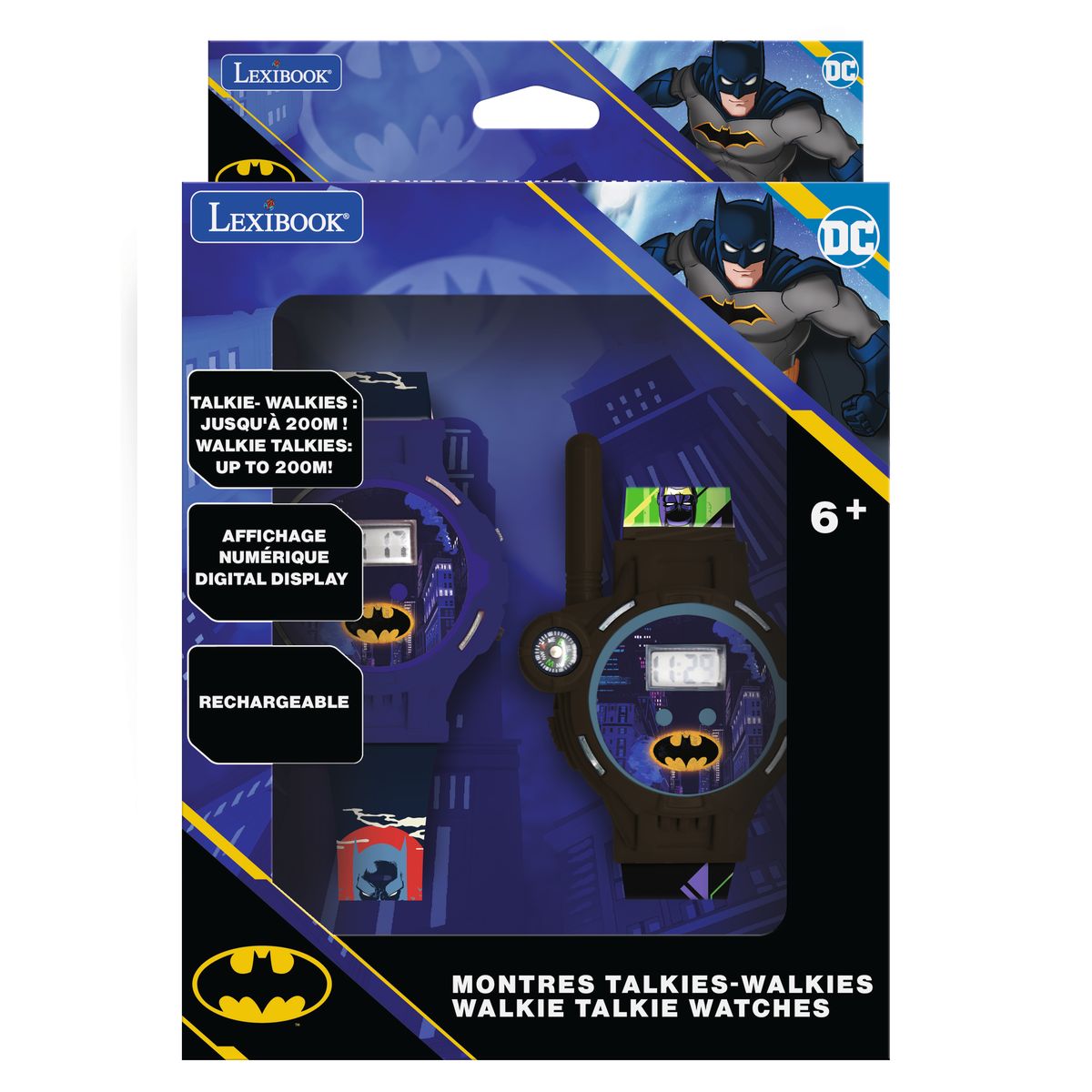 Batman Digital Watch with Walkie Talkie Function - 200m Range Communication - Perfect for Kids Outdoor Adventures, Camping & Emergency Use