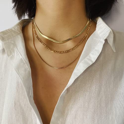 3Layered snake figaro chain gold
