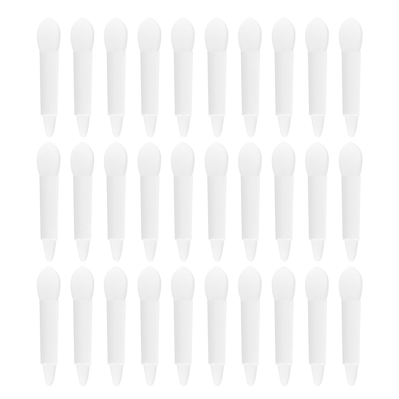 Lurrose 30Pcs Silicone Makeup Brush Set - Eyeshadow & Lipstick Applicator for Cream & Liquid Cosmetics (White) | Perfect for Professional Makeup Artists & Beauty Enthusiasts