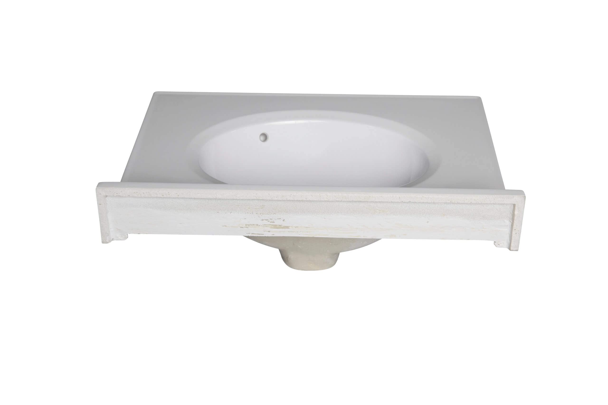 Premium Cultured Marble Bathroom Vanity Top - Elegant & Durable Bathroom Sink for Modern Homes - White Glossy Finish - Easy Installation - Perfect for Master Bath, Guest Bath & Powder Room Renovations