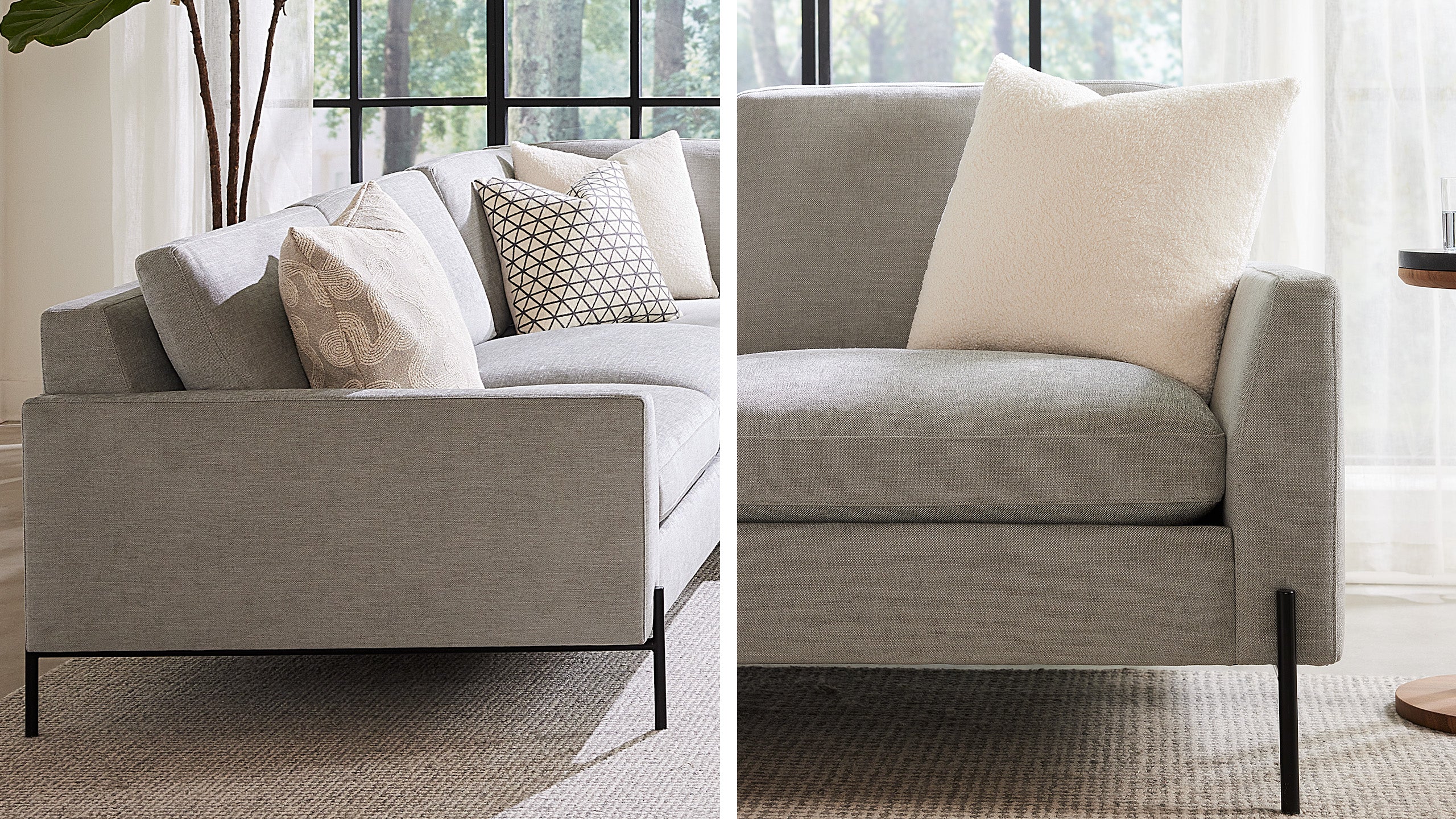 Stylish Catwalk Sectional Sofa with Bumper - Modern L-Shaped Couch for Living Room, Family Room & Home Theater