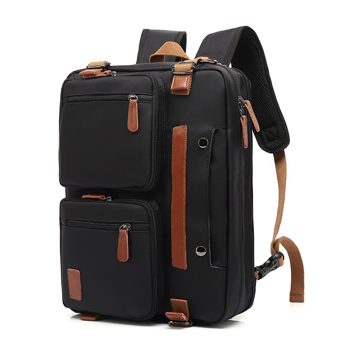 Stylish Vintage Messenger Bag for Men & Women - Convertible Laptop Backpack Fits 17.3 Inch Notebook, Durable Work Shoulder Briefcase - Perfect for Office, Travel & College Commute