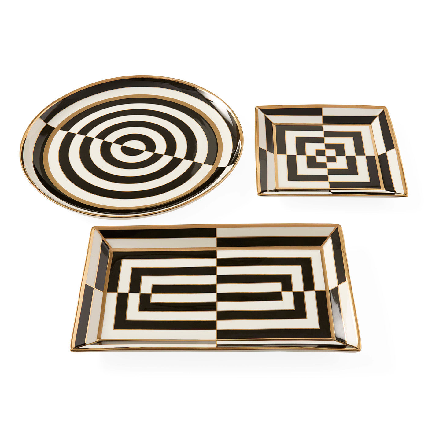 Modern Op Art Round Serving Tray - Stylish Decorative Tray for Coffee Table, Kitchen & Dining Room - Perfect for Entertaining Guests & Displaying Decor