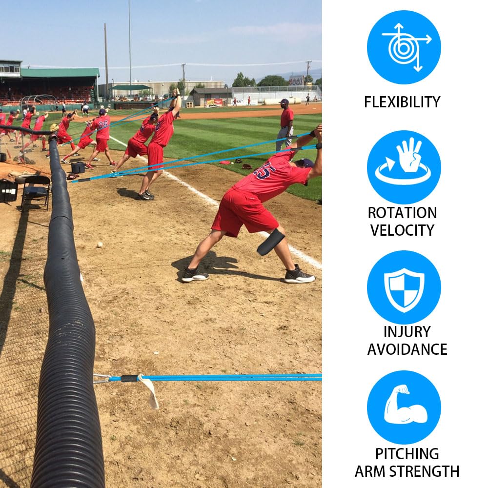 Baseball & Softball Resistance Training Bands - Pitching Trainer for Arm Strength & Throwing Warm Up | Professional Baseball Training Equipment for Pitchers | Perfect for Pre-Game Stretching & Strength Building Exercises