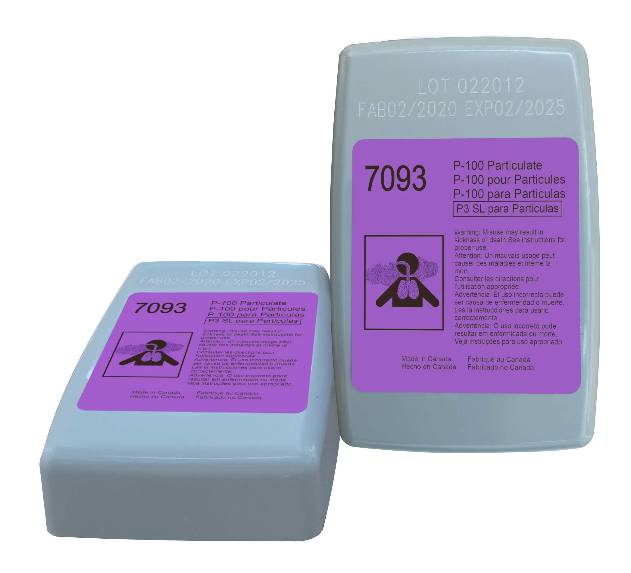 4 Pcs P100 Particulate Filters Compatible with 3M 7093 for 6800/6200/7502/FF-4 Respirators - Dust & Chemical Protection for Construction, Painting & Industrial Work