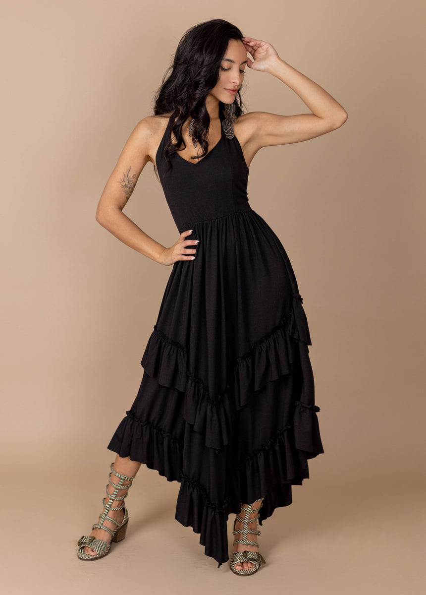 Jenna Black Dress for Women - Elegant & Comfortable Casual Wear for Parties, Dates & Office