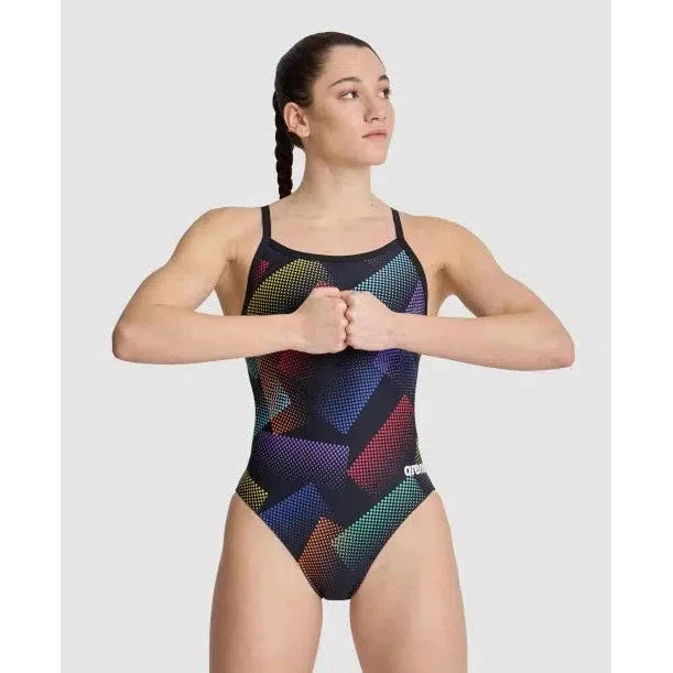 Halftone Challenge Back One Piece Swimwear - Stylish & Comfortable Bikini Top for Women - Perfect for Beach, Pool & Summer Vacations