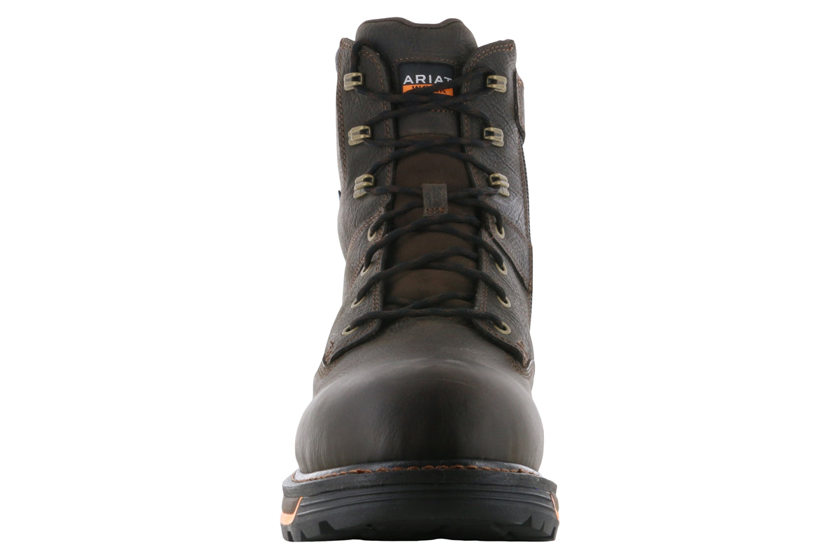 Ariat Big Rig 8 Waterproof Soft Toe Side Zip Work Boots for Men - Durable Construction & Comfortable Fit for Outdoor Jobs, Hiking & Ranch Work