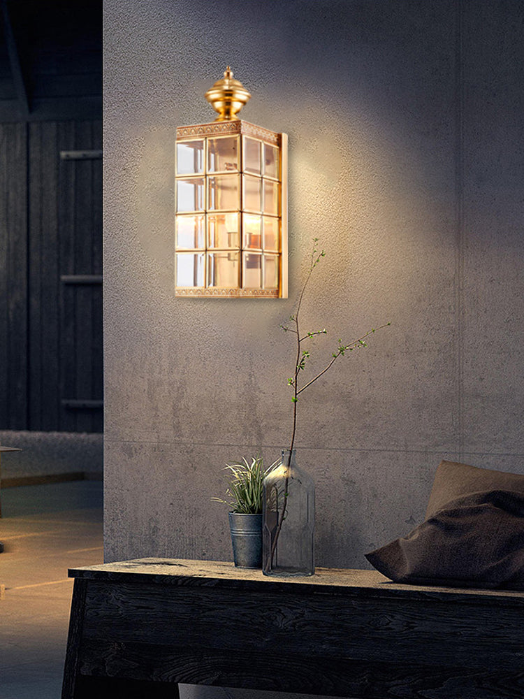 Brass Minimalist Outdoor Wall Light - Modern Exterior Sconce for Porch, Garden, and Patio Lighting - Weather-Resistant & Energy-Efficient