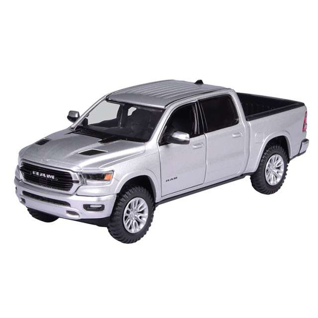 1:24 Scale 2019 RAM 1500 Crew Cab Laramie Silver Diecast Model Car by Motor Max - Collectible Truck for Display, Gifts & Car Enthusiasts