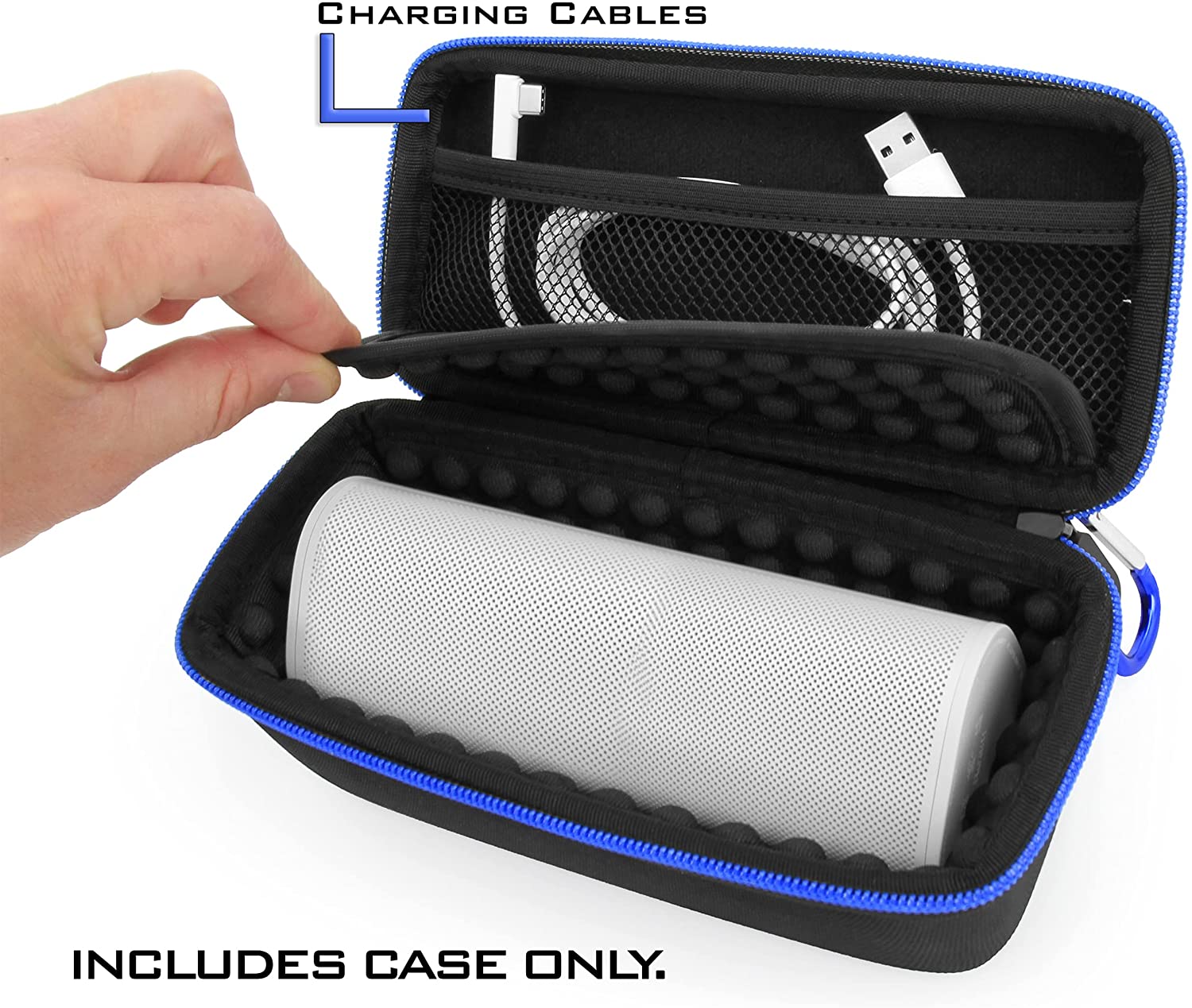 CASEMATIX Durable Hard Protective Case for Sonos Roam Portable Smart Speaker - Shockproof Bluetooth Speaker Cover with Wrist Strap (Black) - Perfect for Travel, Outdoor Adventures & Home Use