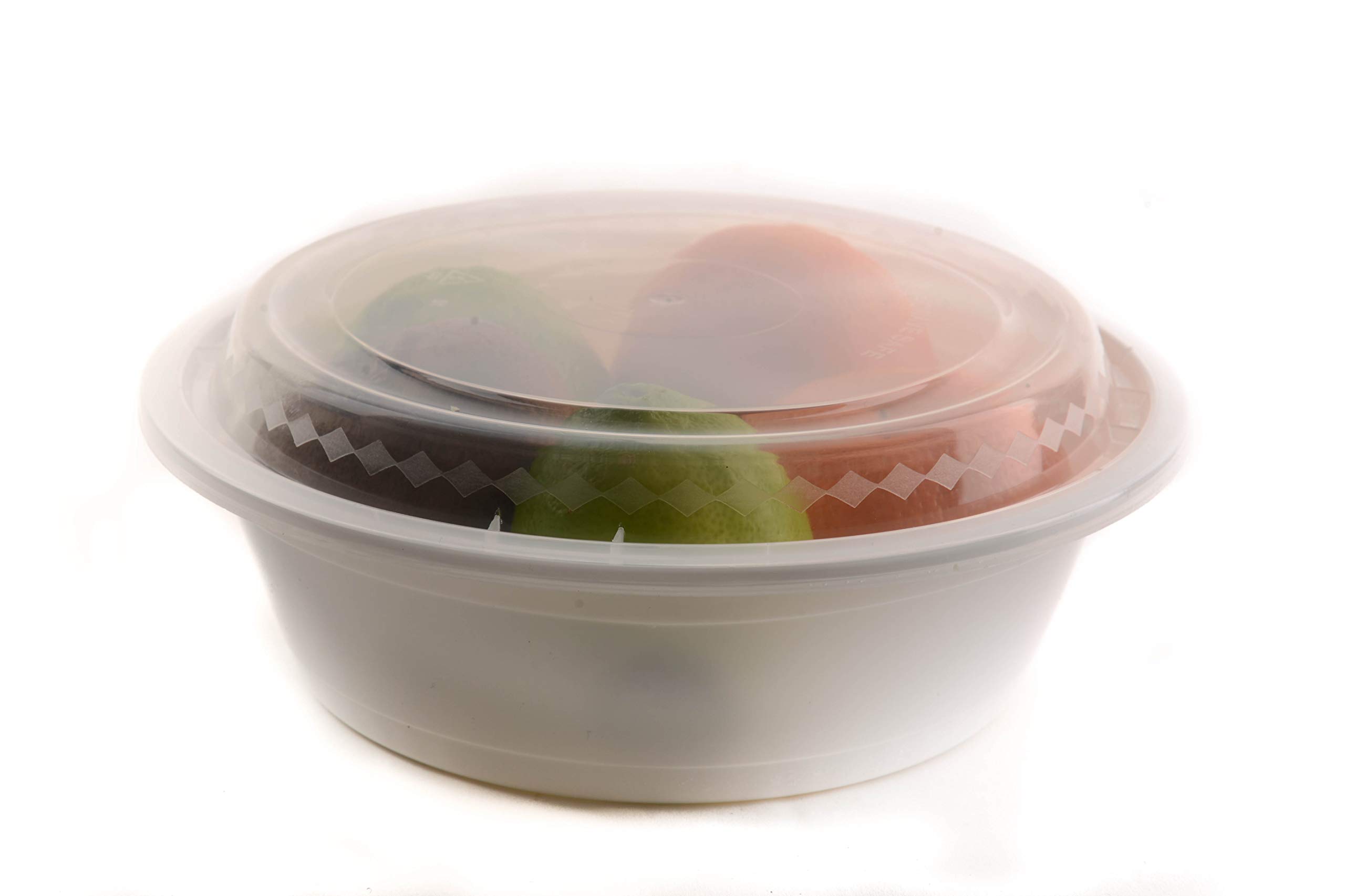 EcoQuality 450-Pack White Round Meal Prep Containers with Lids - 16oz BPA-Free Microwave & Dishwasher Safe Food Storage Bowls | Perfect for Bento Boxes, Lunch Meal Prep, Stir Fry, Freezer Storage & Office/School Use