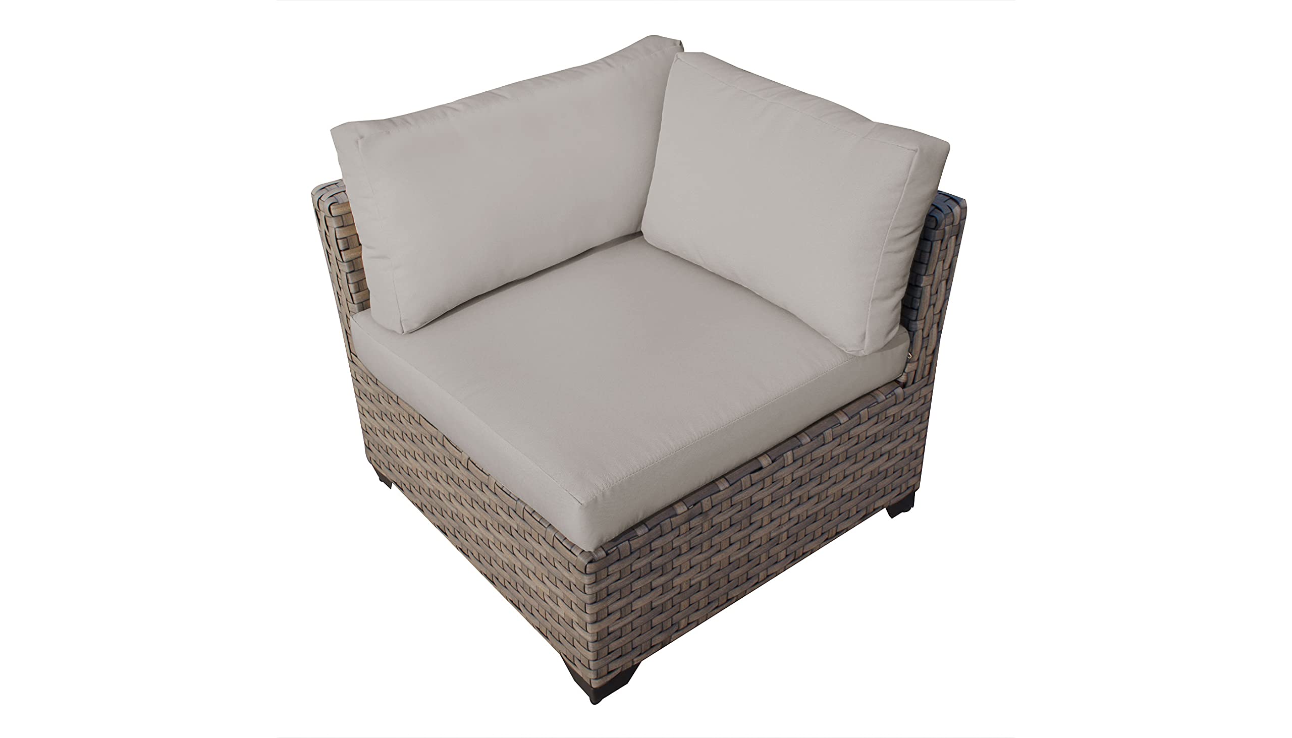 TK Classics Monterey 7-Piece Outdoor Wicker Patio Furniture Set - All-Weather Rattan Sofa Sectional with Coffee Table - Beige - Perfect for Backyard, Garden, Poolside & Patio Relaxation