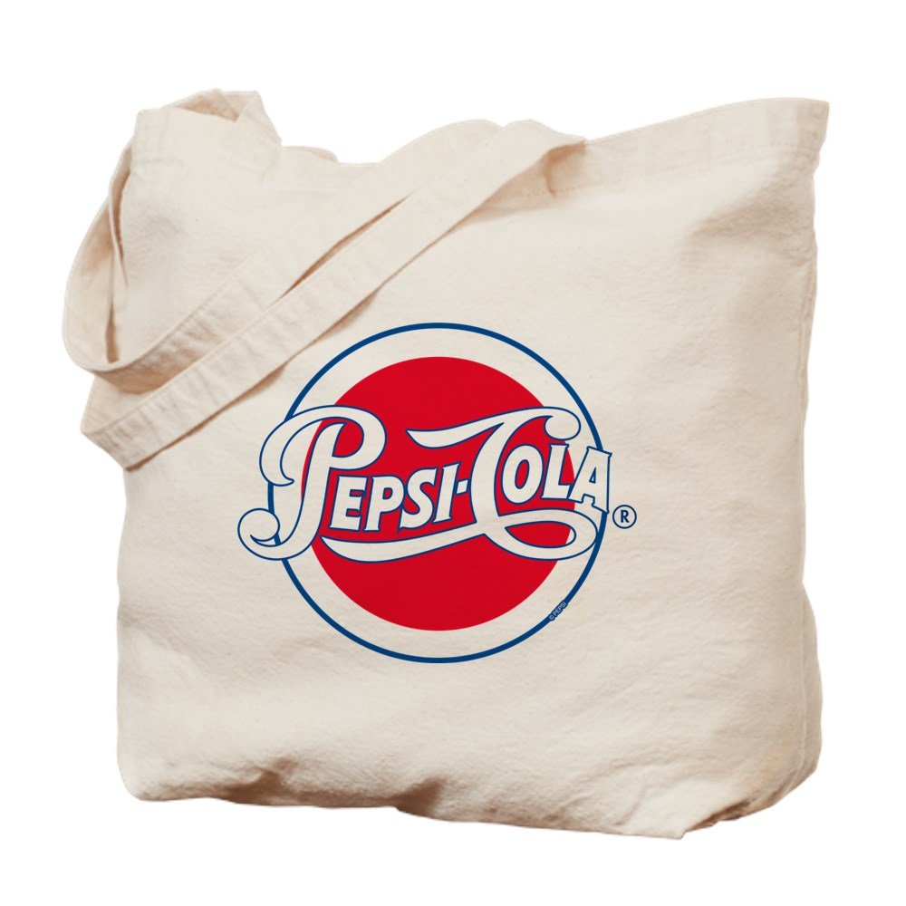 Pepsi Varsity Cola Round Canvas Tote Bag - Reusable Natural Shopping Bag for Groceries, Beach & Daily Use | Eco-Friendly Cotton Carryall for School, Work & Travel