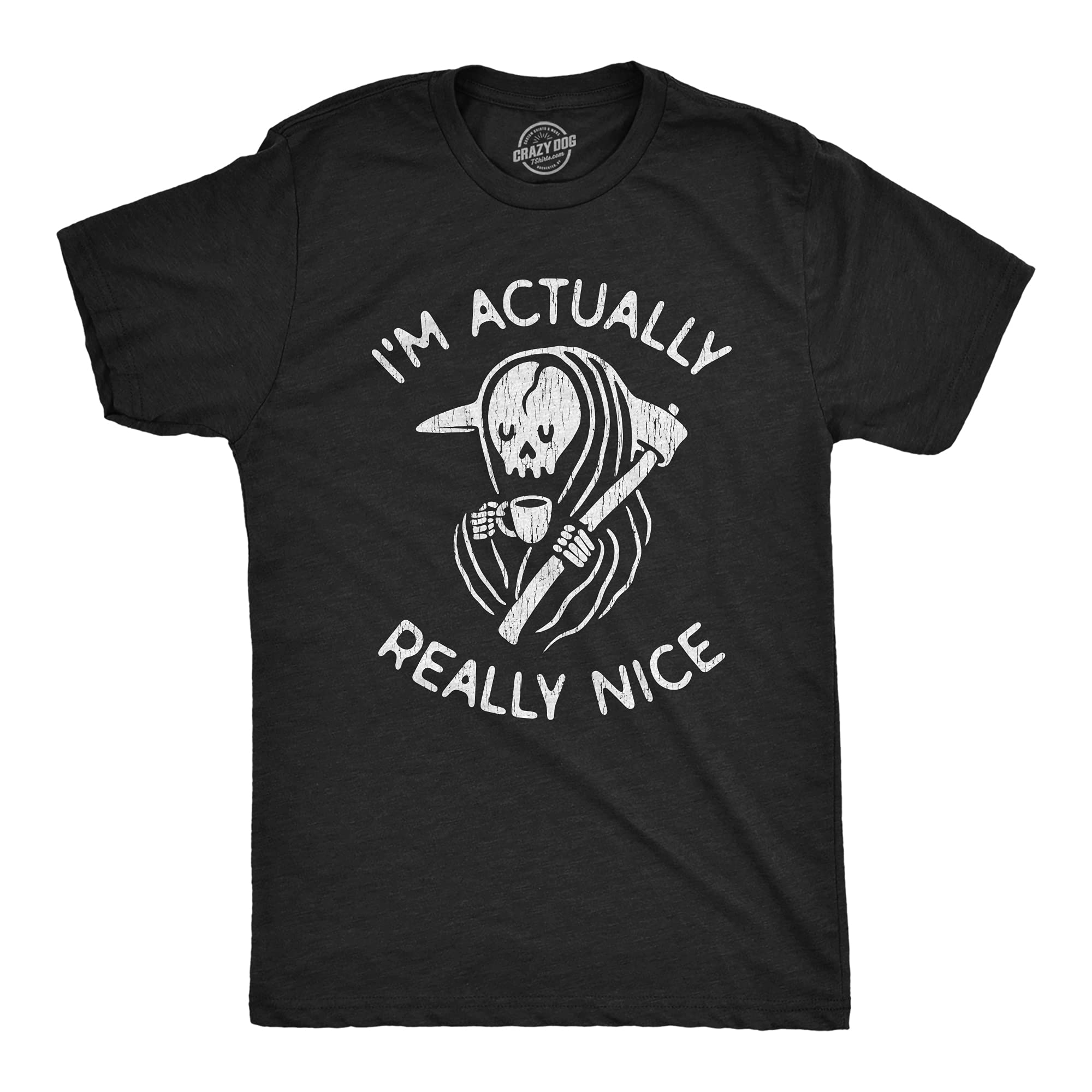 Funny Graphic T-Shirt for Men - 'I'm Actually Really Nice' Sarcastic Coffee & Halloween Design | Casual Wear, Gift Idea, Halloween Costume, Coffee Lover Outfit