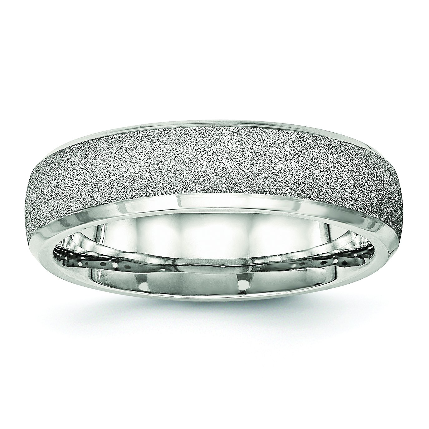 Men's Stainless Steel Polished Laser Cut Wedding Band Ring - Durable & Hypoallergenic for Everyday Wear - Perfect for Weddings, Anniversaries, and Special Occasions