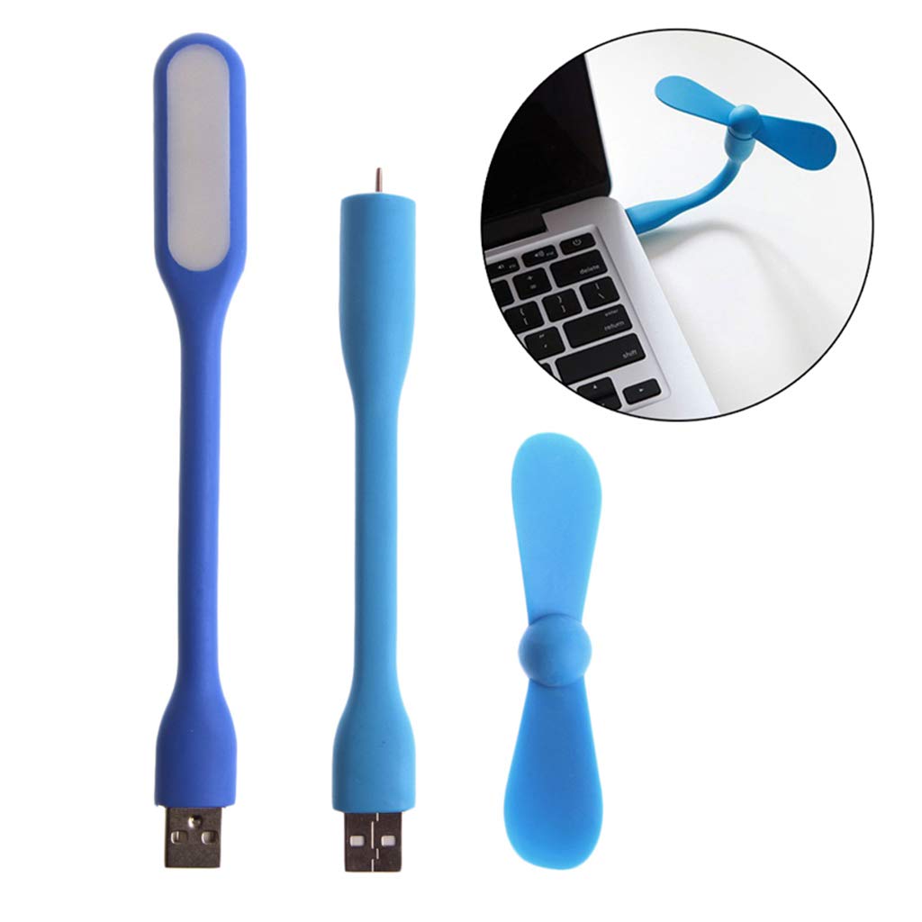 Portable USB Desk Fan with LED Light - 5V Flexible Mini Fan for Laptop, Computer, Camping & Office Use - USB Powered Cooling Fan with Adjustable Neck for Home, Travel & Outdoor Activities