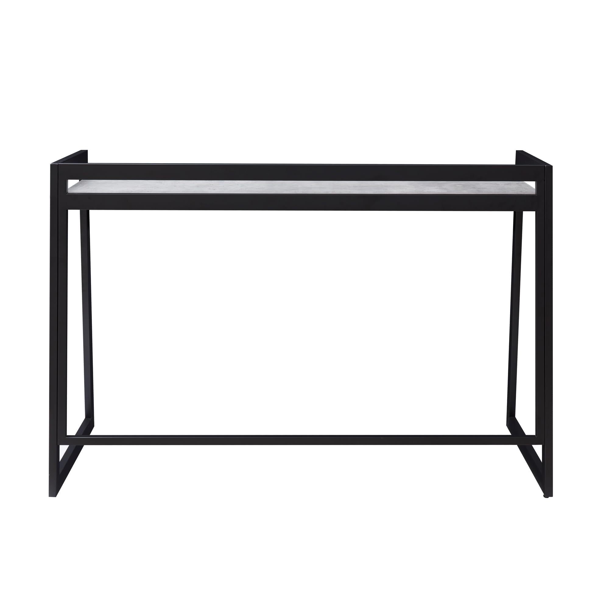 Leick Home 70004-CCGM Modern Mixed Metal and Wood Desk with Concrete Top & Gunmetal Frame - Perfect for Home Office, Study Room or Workspace
