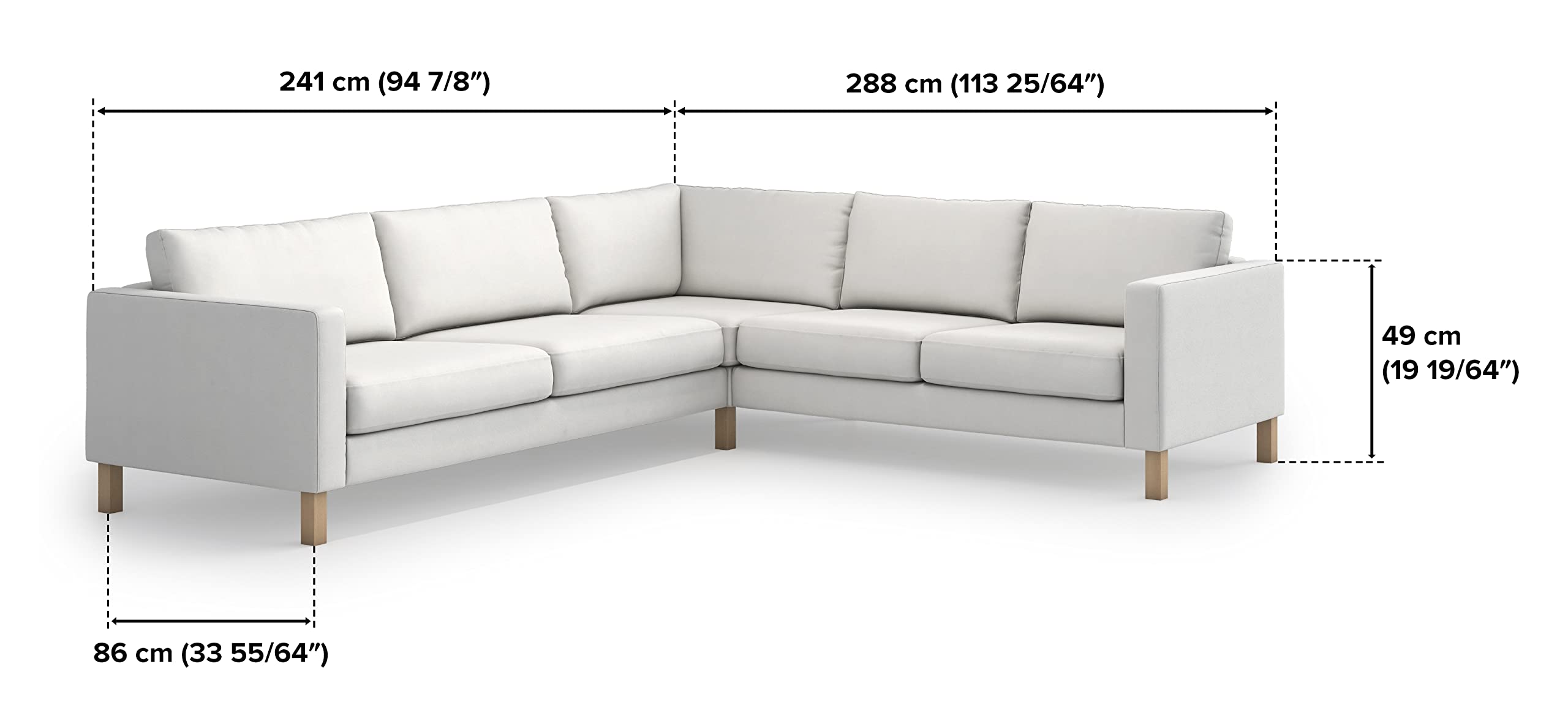 Heavy Duty Durable IKEA Karlstad Sofa Cover Replacement - Polyester Navy Blue Slipcover for Sectional & Corner Couch - Perfect for Home, Office, and Living Room Protection
