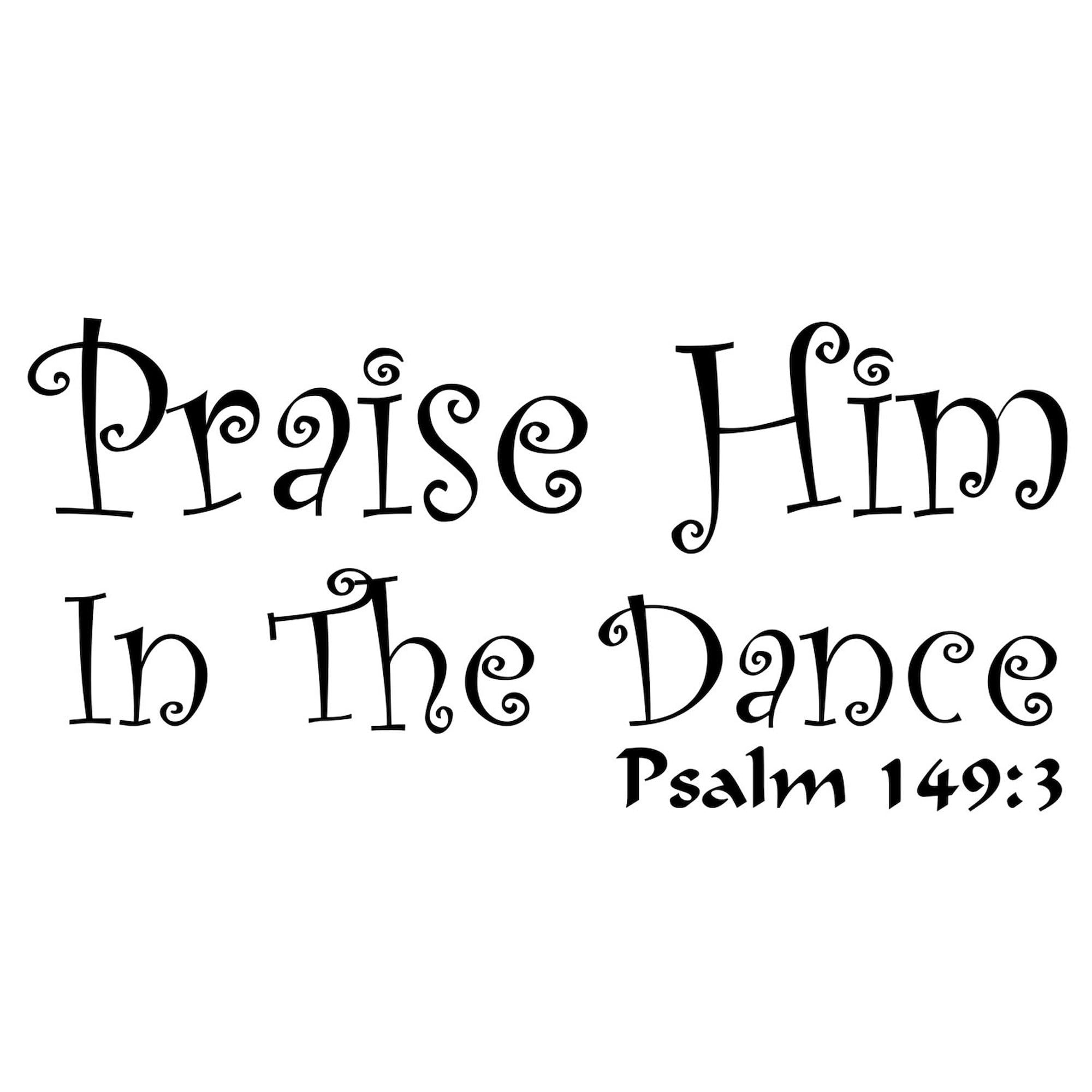 Praise Him in The Dance Rectangle Bumper Sticker - Durable Car Decal for Vehicles, Laptops & Windows - Christian Dance Worship Sticker for Cars, Bibles, Notebooks