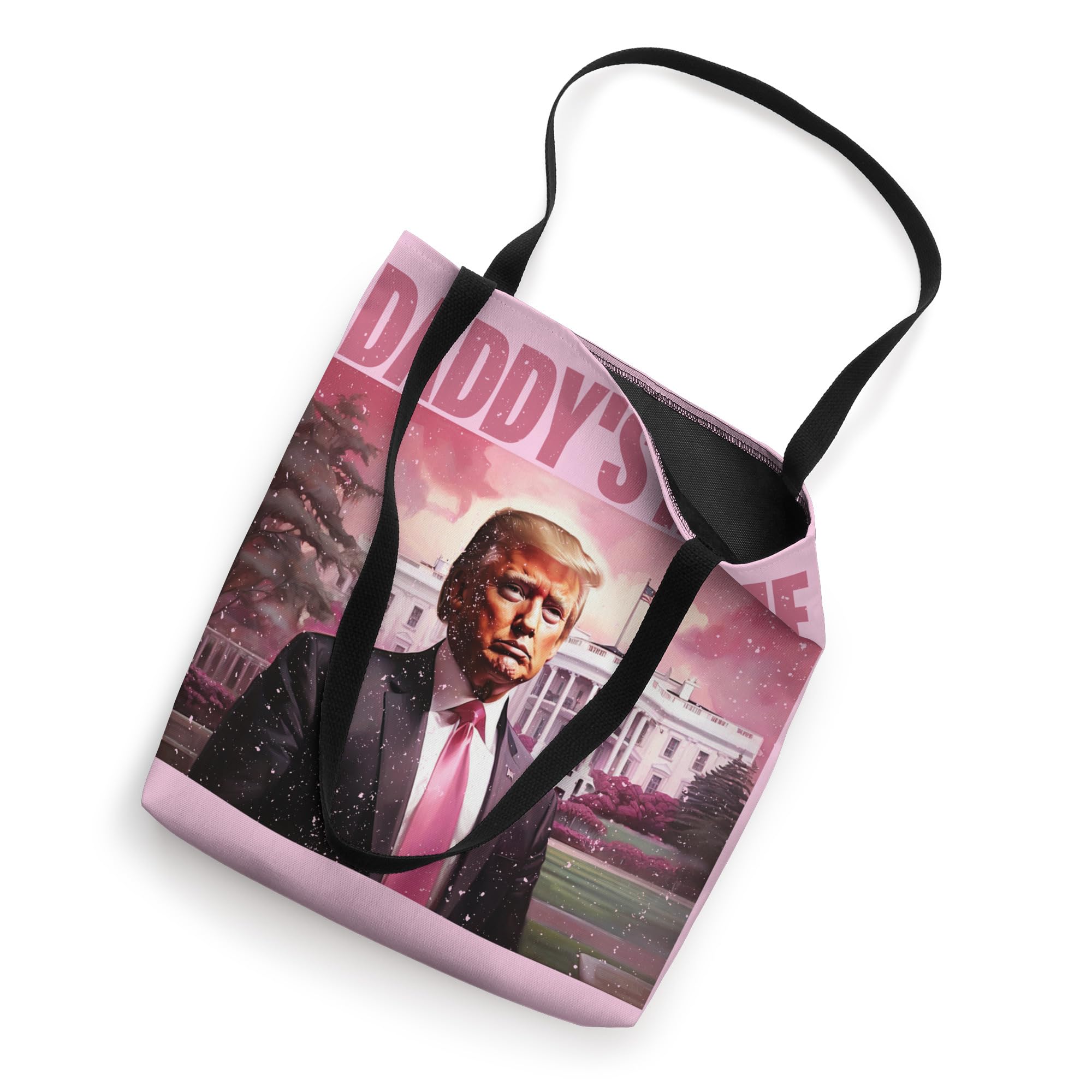 Funny Donald Trump Pink 'Daddy's Home' Tote Bag - Trump 2024 Election Merchandise - Perfect for Political Rallies, Gift Giving & Satirical Fashion