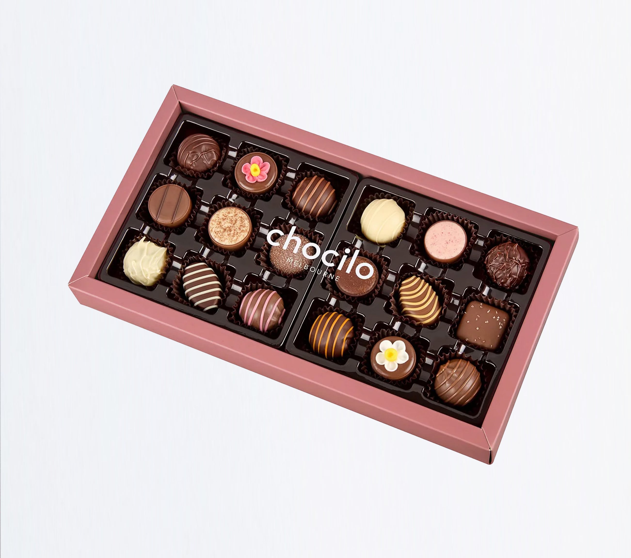 CHOCILO SELECTION 18pc Premium Chocolate Gift Box - Assorted Belgian Chocolates for Holidays, Birthdays & Corporate Gifting