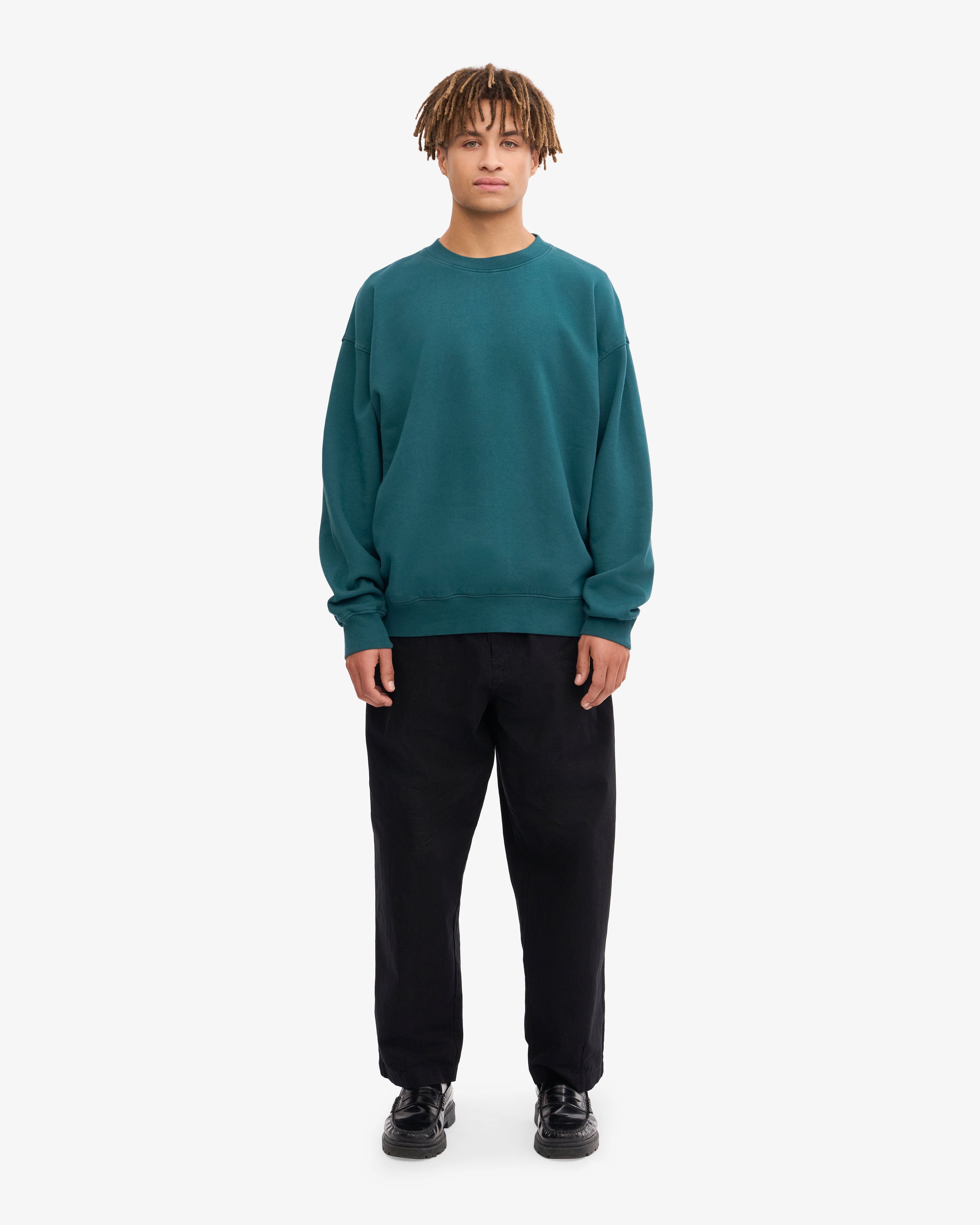 Organic Oversized Crewneck Sweatshirt - Soft & Comfortable Ocean Green Pullover for Men & Women | Perfect for Casual Wear, Loungewear & Outdoor Activities