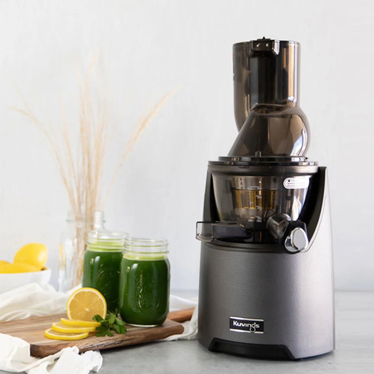 Kuvings EVO820 Whole Slow Juicer - Cold Press Masticating Juicer for Fruits & Vegetables, Quiet Operation, Easy Clean (Gun Metal) - Perfect for Healthy Juicing at Home, Gym, or Office