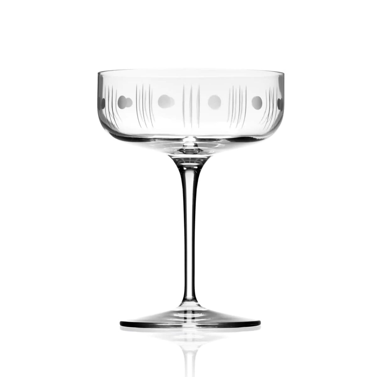 Vintage Mid Century Modern Coupe Glass Set - 6 Piece Cocktail Glasses for Whiskey, Wine & Champagne - Elegant Barware for Home Entertaining & Dinner Parties