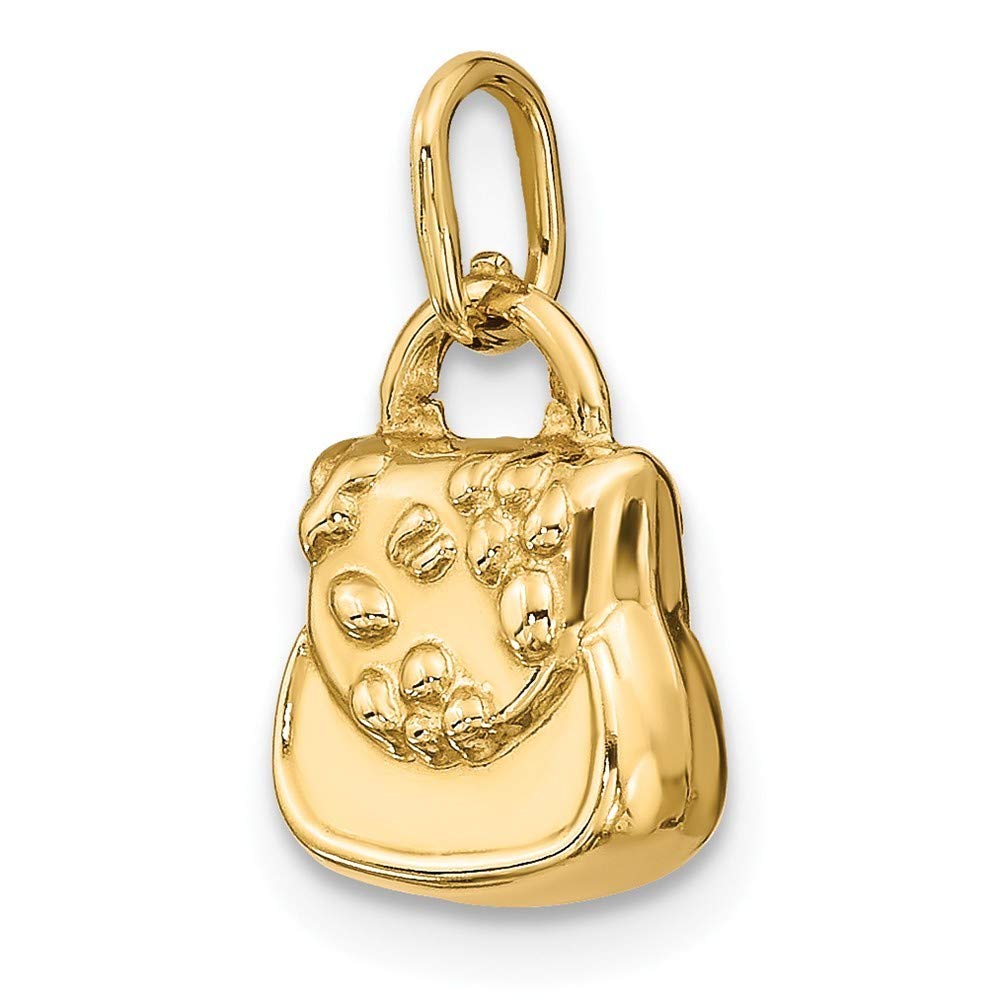 14K Yellow Gold 3D Purse Charm - Elegant Handbag Accessory for Women | Roy Rose Jewelry | Perfect Gift for Birthday, Anniversary & Special Occasions