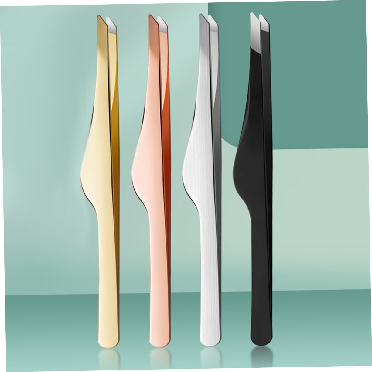 Premium Stainless Steel Eyelash & Eyebrow Tweezers - Slant Tip for Precise Grooming, Comfortable Grip Lash Tools for Professional & Home Use - Perfect for Extensions, Makeup Application & Eyebrow Shaping