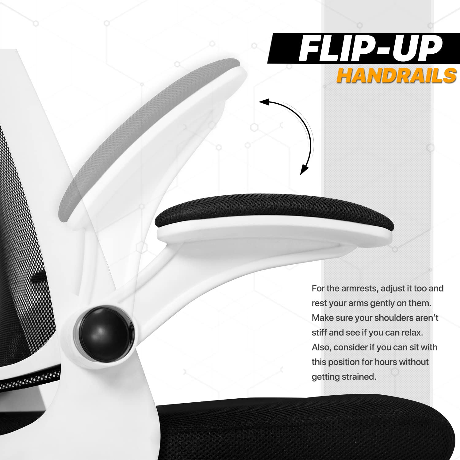 MoNiBloom Ergonomic Mesh Swivel Office Chair with Flip-Up Arms & Comfortable Seat - Includes 29