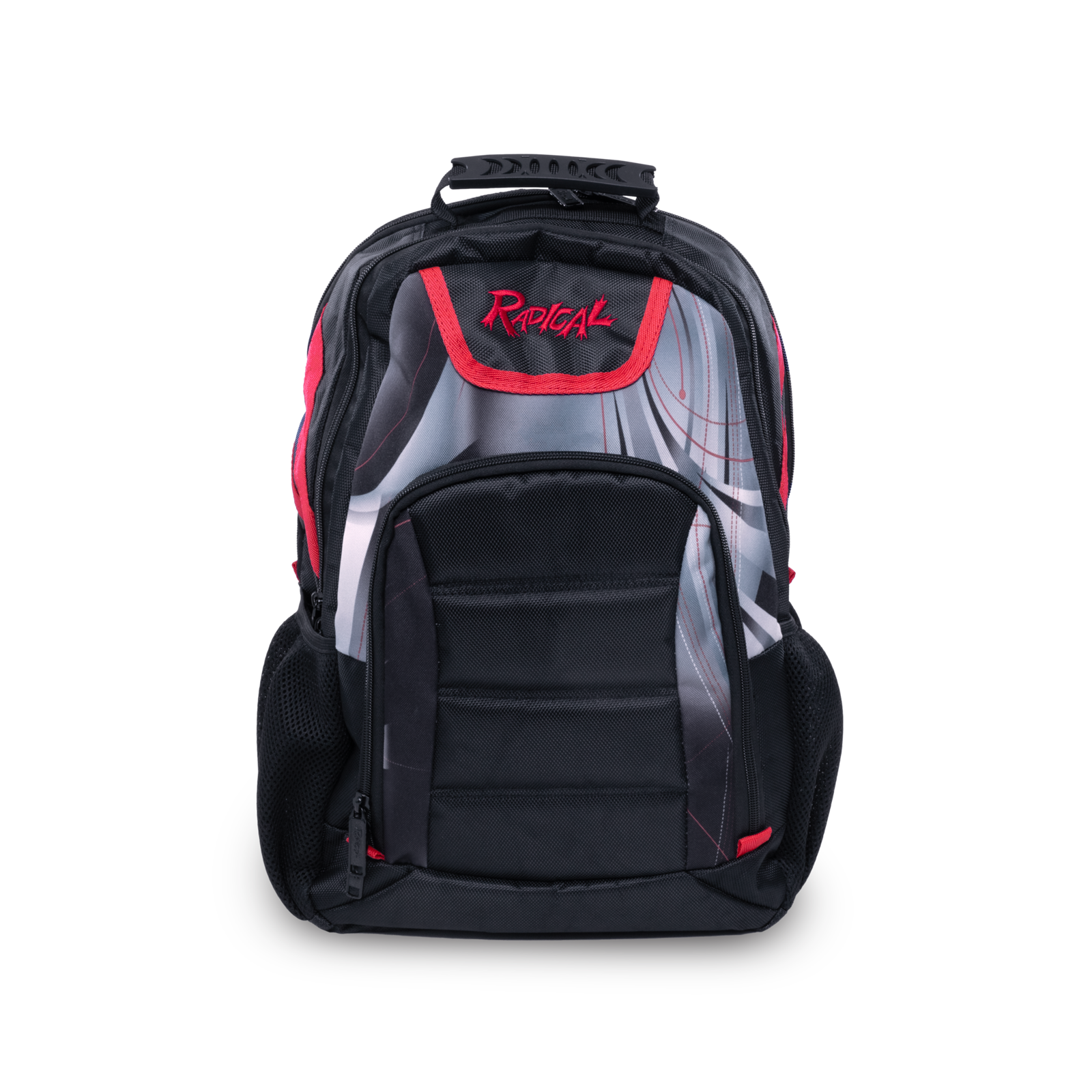 High-Quality Radical Dye Sublimation Backpack - Black & Red - Perfect for School, Travel & Outdoor Adventures