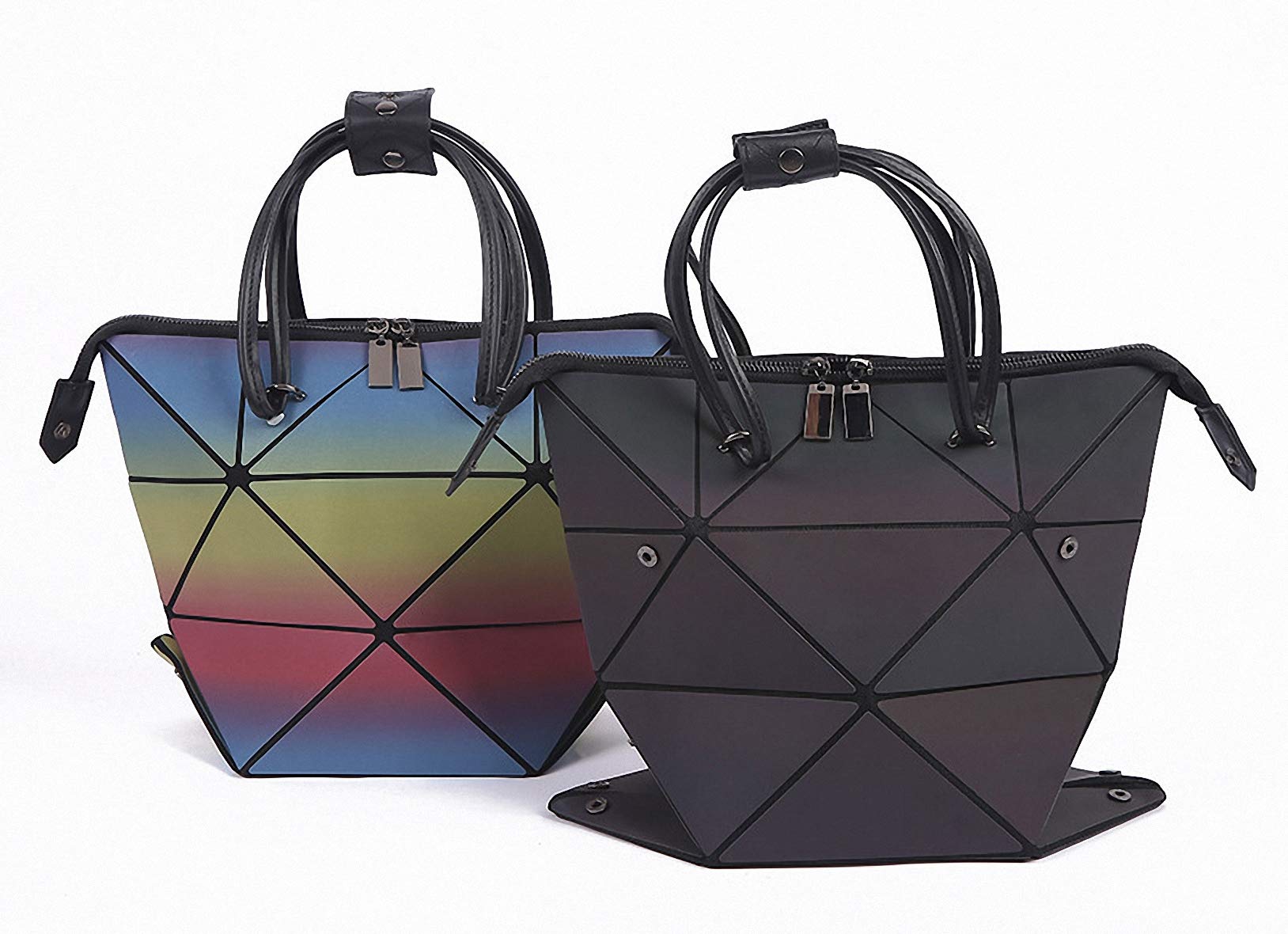 Holographic Reflective Tote Bag for Women - Geometric Crossbody Purse for Party & Night Out