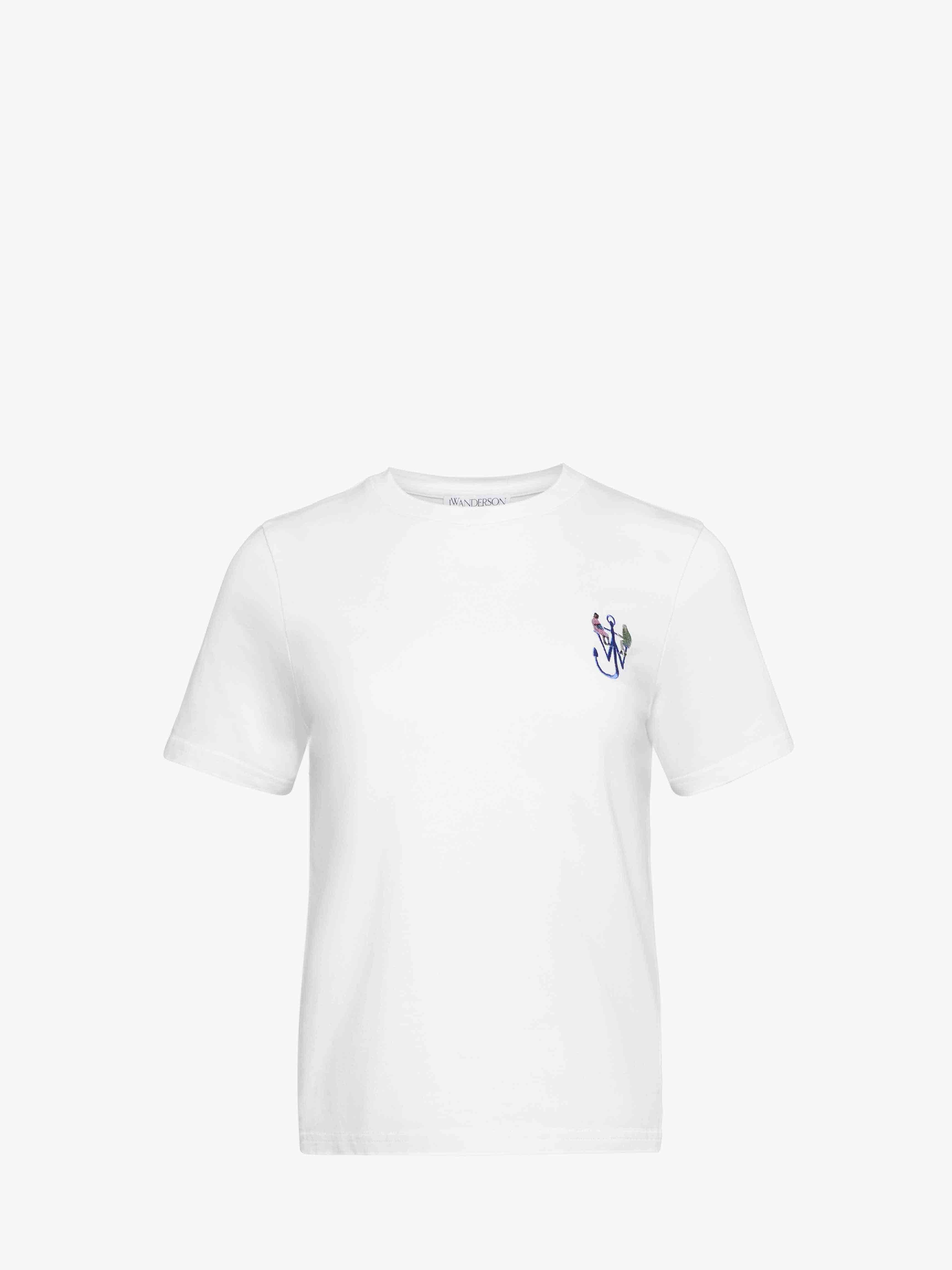CL ANCHOR Embroidered Back Print T-Shirt for Men - White Cotton Tee JT0269PG1510 | Casual Wear, Street Style, Everyday Outfit