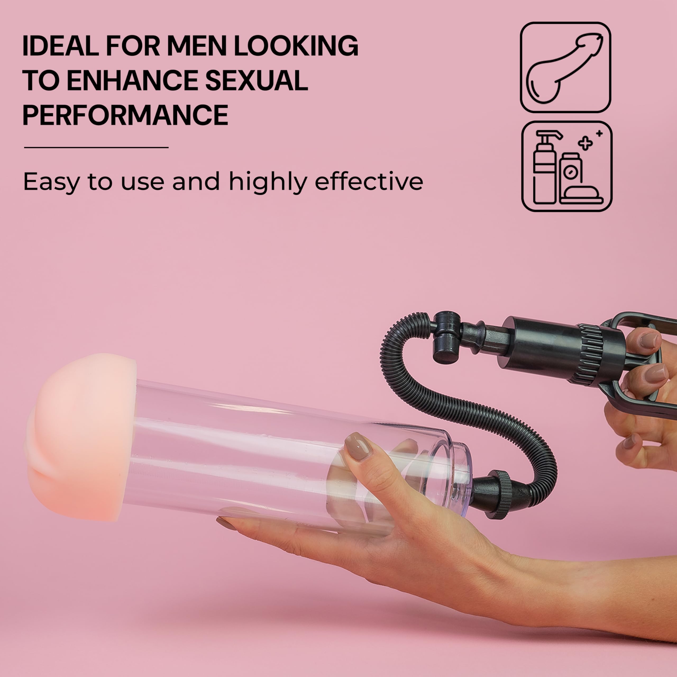 Male Penis Pump Extender - Vacuum Device for Penis Enlargement & Enhancement - Best Sex Toy for Men - Use for Improved Size, Stamina & Pleasure in the Bedroom