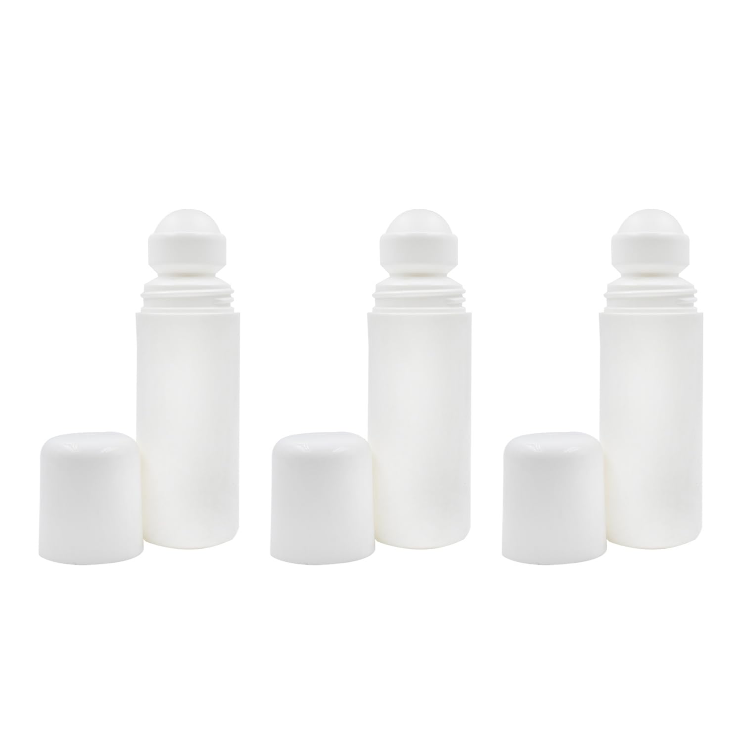 75ml HDPE Roll On Bottles with White Cap - Essential Oil Roller Bottles, Perfume Containers & Leakproof Lip Balm Tubes (Pack of 6) - Perfect for Aromatherapy, DIY Beauty Products & Travel-Sized Cosmetics