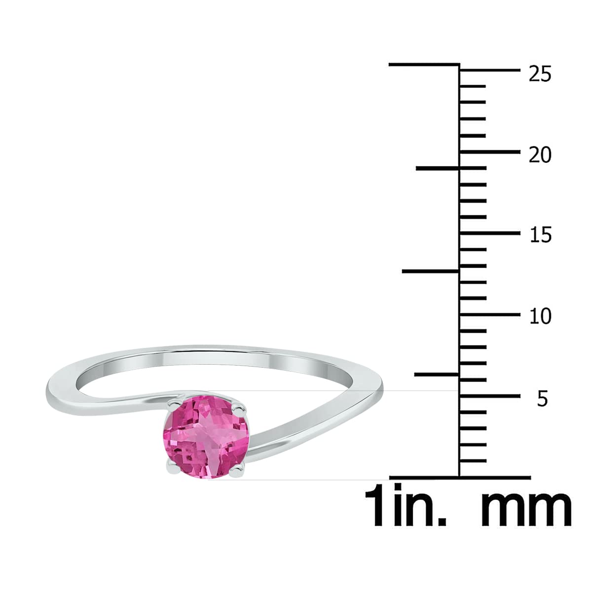 10K White Gold Pink Topaz Solitaire Wave Ring for Women | Elegant Jewelry Gift for Anniversary, Birthday & Special Occasions | Perfect for Everyday Wear & Evening Events